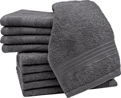 Produktbild von Gästehandtuch 10er Set, Baumwolle, 30x50 cm, grau (anthrazit)