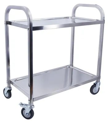 Servierwagen Edelstahl 2 Ablagen 150 kg 95x50x95 cm