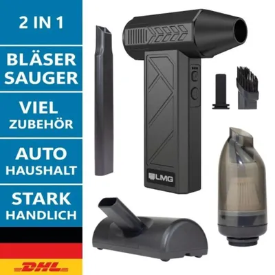 Produktbild von Elektrischer Druckluftreiniger & Mini Jet Fan – 110.000 RPM Stufenlos Regelbar – Ersetzt Druckluftspray – Akku Gebläse für PC-Reinigung, Tastatur