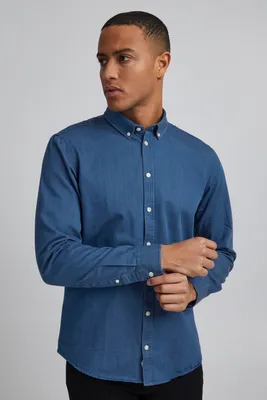 Produktbild von CASUAL FRIDAY CFAnton BD LS denim chambray shirt Herren Jeanshemd Denim Hemd Freizeithemd mit Hemdkragen aus 100% Baumwolle Regular Fit