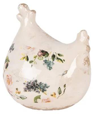 Immagine prodotto di Clayre & Eef figurina decorativa pollo 12x11x13 cm Vetroceramica beige