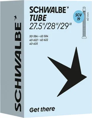 Immagine prodotto di Schwalbe, camera d'aria per bicicletta, modello SCV 19, dimensioni 27,5/29", valvola Presta (Clik Valve) da 60mm, ETRTO 40/62-584/635