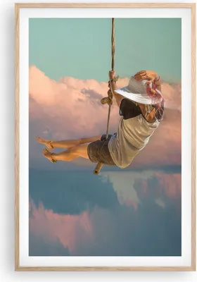 Produktbild von Gerahmtes Poster - Rahmen in heller Eiche - Schaukeln Seil Himmel - 61x91,5 cm - Wand Bild - Wanddeko - Wandbilder - Wandposter - Bilderrahmen - Bilder - Kunstdruck - Wandbild - P2NPA61x91-4259