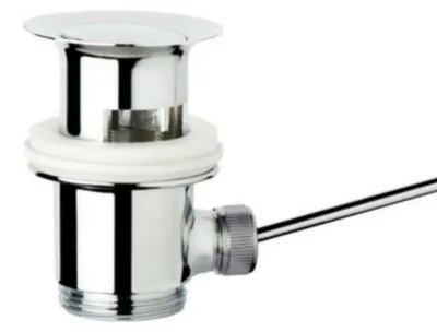 Immagine prodotto di Schläfer 40510010 | Piletta Universale con Tappo Saltarello in Metallo Pesante per Scarico Lavabo Bagno e Bidet, Attacco 1"1/4 con Troppopieno. Finitura Cromo Lucida