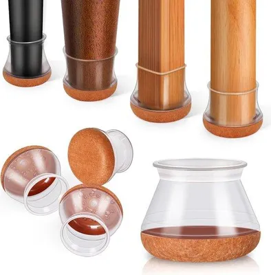Produktbild von Famanu Silikon-Stuhlbeinschutzkappen - Rund - 28,1-40 mm