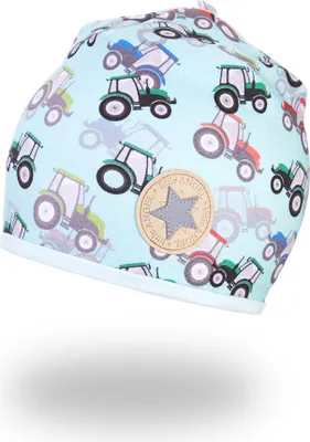 Obrázek produktu pro Teplá čepice Beanie s podšívkou Outlast® – Traktor/Světle modrá, velikost 6 | 54-57 cm