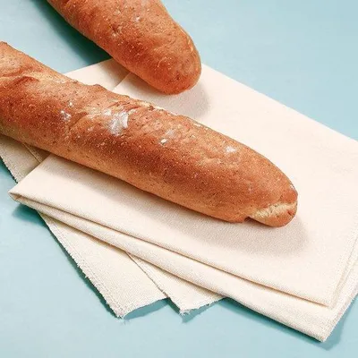 Image de Tissu pour la cuisson du pain, lot de 2, 48 x 36 cm et 75 x 45 cm, couleur naturelle
