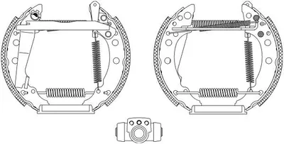 Produktbild von 4 Textar Bremsbacken vormontiert mit Radzylinder für Audi 80 Seat Cordoba Ibiza Toledo VW Derby Golf