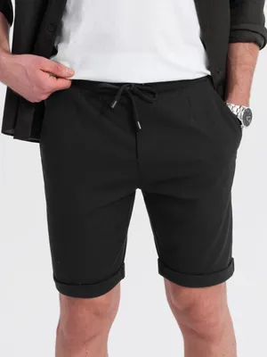 Obrázek produktu pro Ombre Clothing Pánské plátěné kraťasy Iosia černá XL
