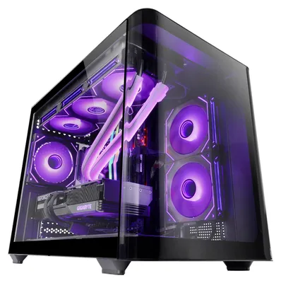 Produktbild von Mars Gaming MCFUSIONM, Mini Tower, PC, Schwarz, micro ATX, Mini-ITX, 16 cm, 44,5 cm