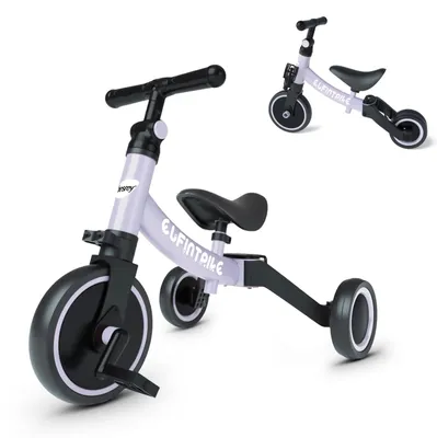 Immagine prodotto di Bicicletta senza pedali 5-in-1, multifunzionale, per bambini dai 1 ai 4 anni, color lilla, triciclo
