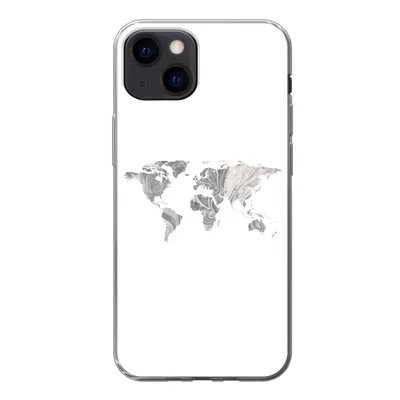 Produktbild von MuchoWow® Handyhülle Schutzhülle Hülle für iPhone 13 mini Weltkarte - Muster - Schwarz Silikon Softcase Handy Hülle - Softcase