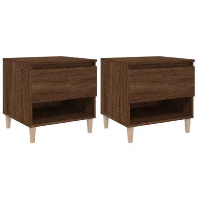 Produktbild von Eleganten-Stil Nachttisch, 2er Set, Beistelltisch,Modernes Design, Braun Eichen-Optik 50x46x50 cm Holzwerkstoff - Nachttische & -schränke - Möbel26