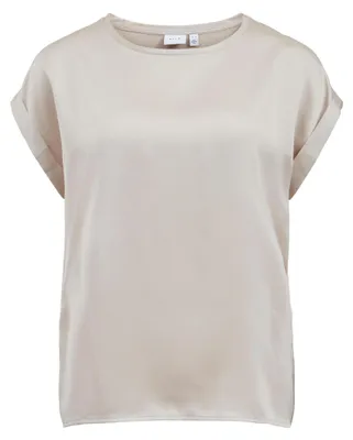 Produktbild von VILA Satin Blusen T-Shirt Kurzarm Basic Glänzendes Oberteil VIELLETTE Größe: 36