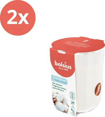 Immagine prodotto di Bolsius - True Scents - Vasetto di profumo - 97/85 - Cotone fresco - Confezione risparmio - 2 pezzi