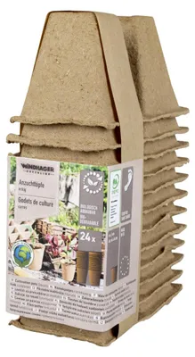 Produktbild von Windhager Anzuchttöpfe 12 x 6 cm, 24 Stück