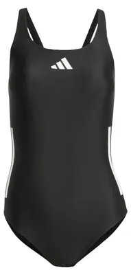 Produktbild von adidas Damen 3 Stripes C-Back Swimsuit Swimwear, Black/White, 36