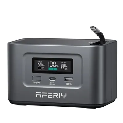 Zdjęcie produktu dla AFERIY Nano100 Powerstation 99Wh z LiFePO4 i zintegrowanym kablem USB-C o mocy 100W