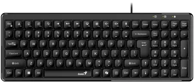 Zdjęcie produktu dla GENIUS LuxeMate 120 – klawiatura przewodowa, złącze USB, funkcja Copilot, kolor czarny, układ klawiszy: czeski + słowacki