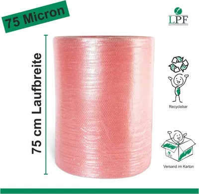 Produktbild von Luftpolsterfolie LPF75 Breite 75cm x Länge 80m Verpackungsfolie