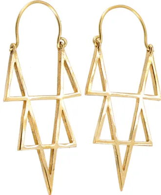 Produktbild von Tribalohrringe aus Messing, Boho Ethnoohrringe, Goaschmuck - Model 2/gold, Gold-Farben, 6*3 cm, Ohrringe + Ohrstecker Modeschmuck