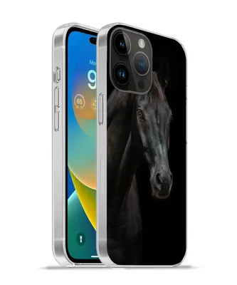 Produktbild von MuchoWow® Handyhülle Schutzhülle Hülle für Apple iPhone 14 Pro Max Pferd - Nutztier - Schwarz Silikon Softcase Handy Hülle - Hardcover