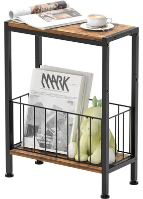 Produktbild von Kleiner Beistelltisch mit Zeitschriftenhalter und 2 Ablageflächen