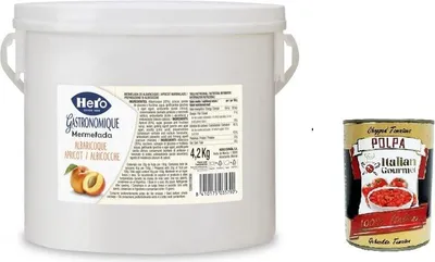 Produktbild von Hero Fruchtzubereitung Aprikosenmarmelade 1 X 4,2 KG+ Italian Gourmet polpa 400g
