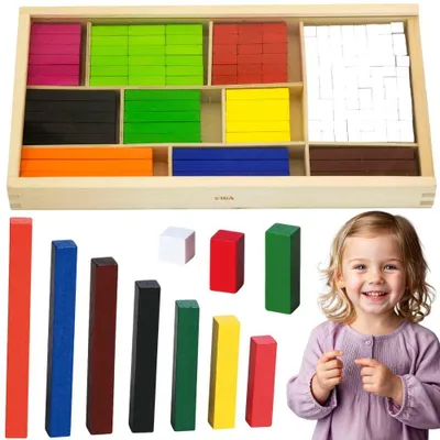 Image de Bâtonnets pédagogiques en bois Viga – Blocs mathématiques Cuisenaire
