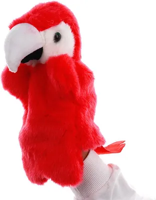 Zdjęcie produktu dla Kreskówka papuga papuga puppet ładny ptak zwierzę zabawki opowieści Prop czerwony 27cm