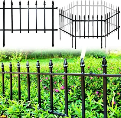 Obrázek produktu pro Ohradiště – Kovové panely pro obruby záhonů – 5 kusů – Černá barva – 57 x 45 cm