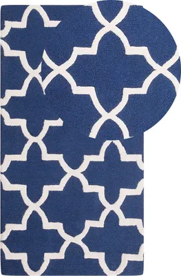 Produktbild von BELIANI Teppich Blau 80 x 150 cm mit marokkanisches Muster Kurzflor Rechteckig Klassisch