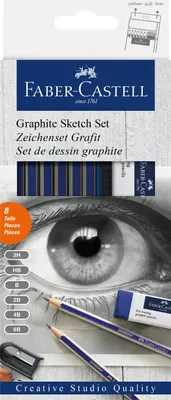 Zdjęcie produktu dla Ołówki Faber-Castell Gold 1222 6 Sztuk +Gumka+Temperówka