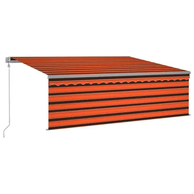 Produktbild von Markise Automatisch mit Rollo LED Windsensor 4x3 m Orange Braun