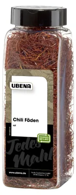 Produktbild von Ubena Chilifäden rot fein geschnittenen milde Schärfe Packung 80g