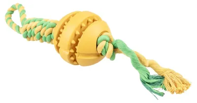Produktbild von Duvo+ Hundespielzeug Rubrop Zerrseil mit Ball gelb, Maße: 33 x 8 x 8 cm
