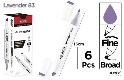 Obrázek produktu pro Fixa Chromax se dvěma hroty, barva lila, 83 (balení 6 kusů) - Artix