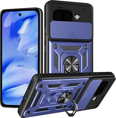 Imagen del producto de Funda para Google Pixel 9a - Cubierta trasera con protector deslizante para la cámara Phonesta CamShield - Azul