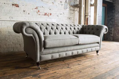 Productafbeelding van Chesterfield-bank, stoffen bekleding, driezitter, zitkussen, 225 cm