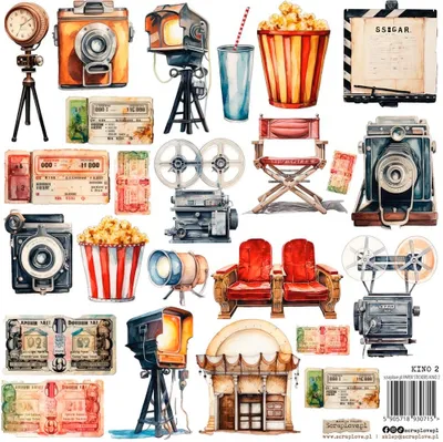 Produktbild von AUFKLEBER Nachbildung Stickers - ScrapLove - Kino 2