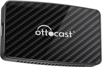 A product shot of a car adapter with a carbon fiber texture.