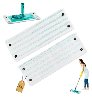 Produktbild von 2 Stš¹ck Wischmopp Bezug fš¹r Leifheit Clean Twist XL Micro Duo Bodenwischer Ersatzbezug Set,49x15cm Zubeh?r fš¹r Leifheit Floor Wischbezug Ersatz Mikrofasern, fš¹r alle B?den, Starke Dekontamination