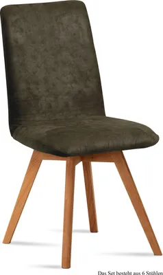 Produktbild von Esszimmerstuhl (6er-Set) Dilga 47x92x60 Schwarz/Khaki