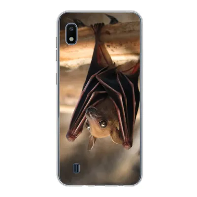 Produktbild von MuchoWow® Handyhülle Schutzhülle Hülle für Samsung Galaxy A10 Baby - Fledermaus - Holz Silikon Softcase Handy Hülle - Schutzhülle