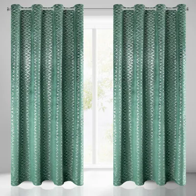 Produktbild von Eurofirany 372918, Durchscheinend, Grün, Muster, Polyester, Öse, 200 g/m²