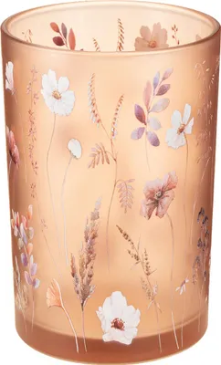 Produktbild von Teelichthalter Glas Deko mit Blumenmotiv für stimmungsvolle Momente