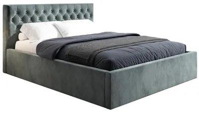 Produktbild von Polsterbett 180x200 cm Doha - Doppelbett mit Bettkasten & Lattenrost - Dunkelgrau (Riviera 96)
