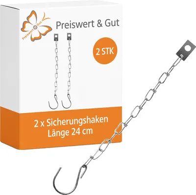 Produktbild von Kopie von 2x Sicherungshaken Anhänger L 24cm – S Haken zum Einhängen, Anhängersicherung mit Sicherungskette, Anhänger-Sicherung #1