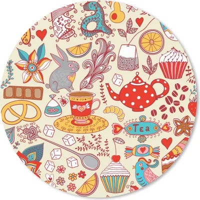 Produktbild von MuchoWow® Mauspad Mousepad Tee - Tiere - Süßigkeiten - Regenbogen - Muster 30x30 cm - Mousepads - Maus Mat - Pad - Mausunterlage - Tischunterlage - Schreibtischmatten