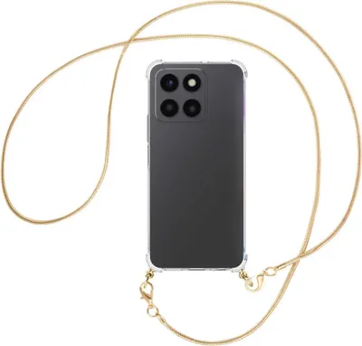 Produktbild von Handykette Backcover-Schutzhülle mit Band (Metall goldfarben) für Honor X6a (WDY-LX1, 6.56'') - goldfarbene Snake-Kette